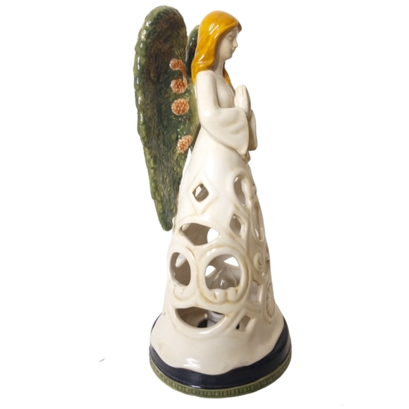 Praying Winged Angel Illuminated Reticulated Skirt‎ Christmas Angel 10" - Picture 6 of 10